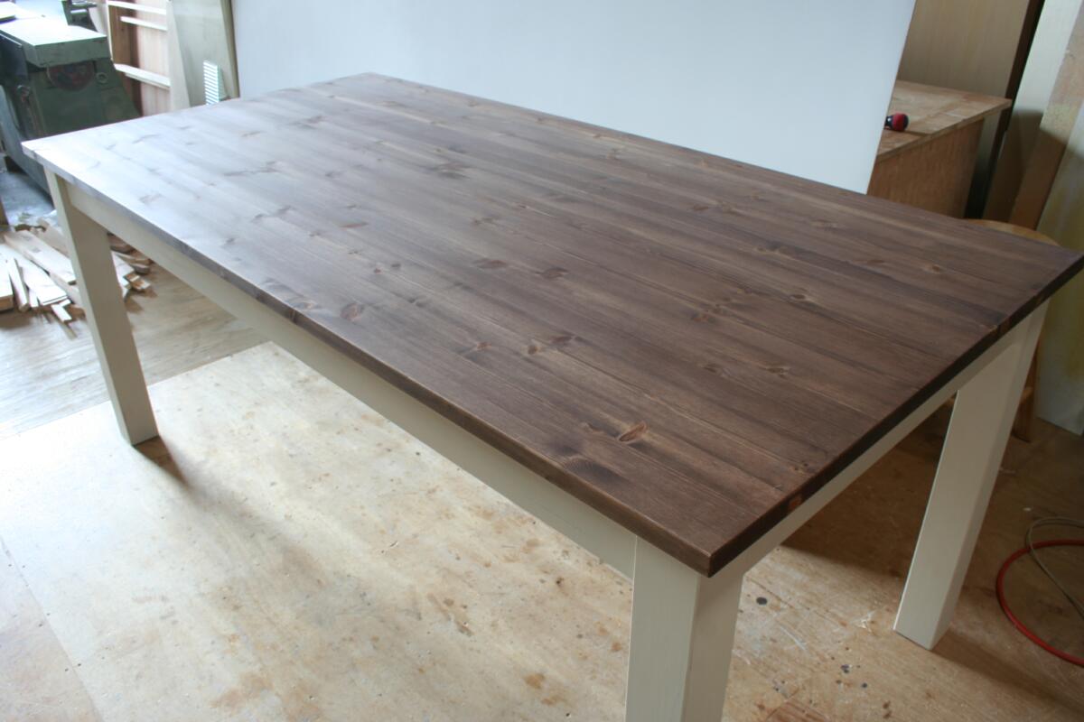 ダイニングテーブル・ローズ色天板